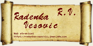 Radenka Vesović vizit kartica